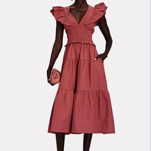 Sea - Sevyn Tiered Seersucker Midi Dress- Size 2